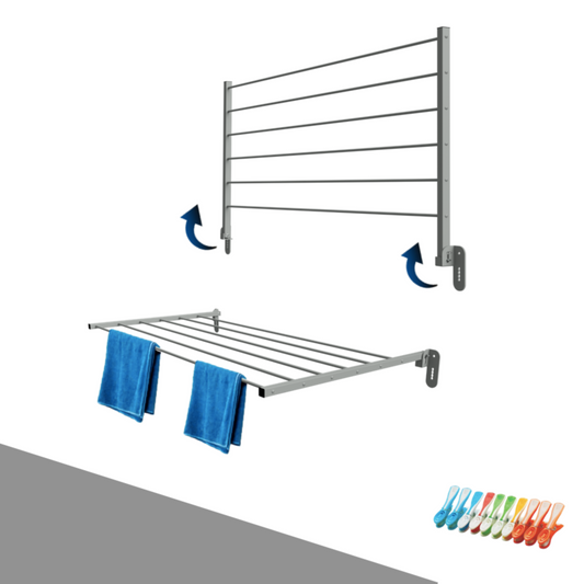 Stendibiancheria da parete Grigio Dimensioni 80 - 120 cm