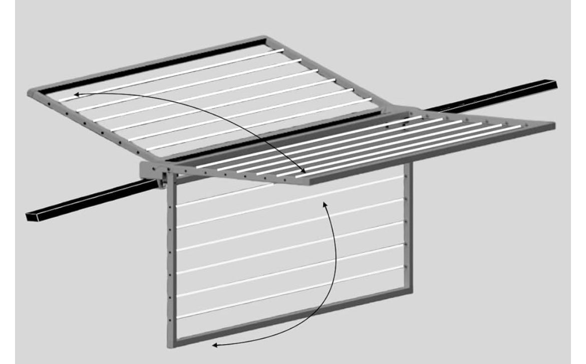 Stendibiancheria da balcone ribaltabile, stendibiancheria da esterno, –  Flo.mar Design