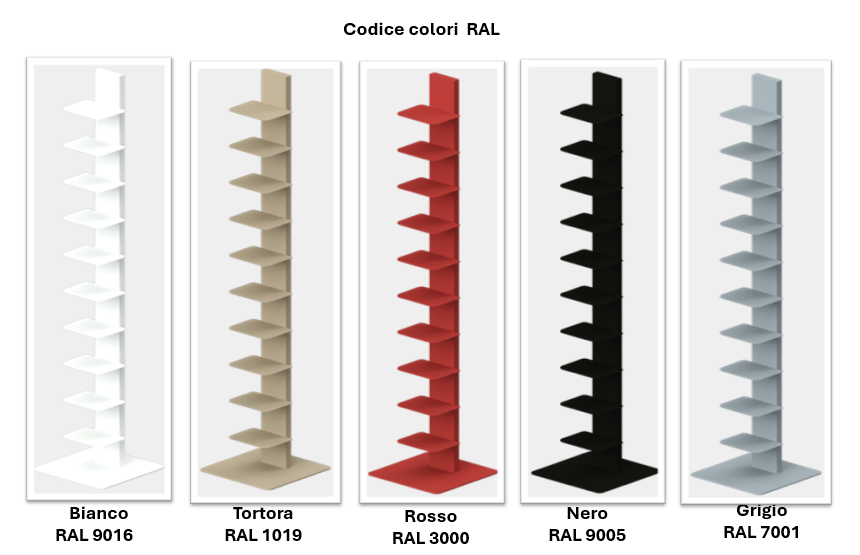 Libreria a colonna altezza 155 cm Tortora