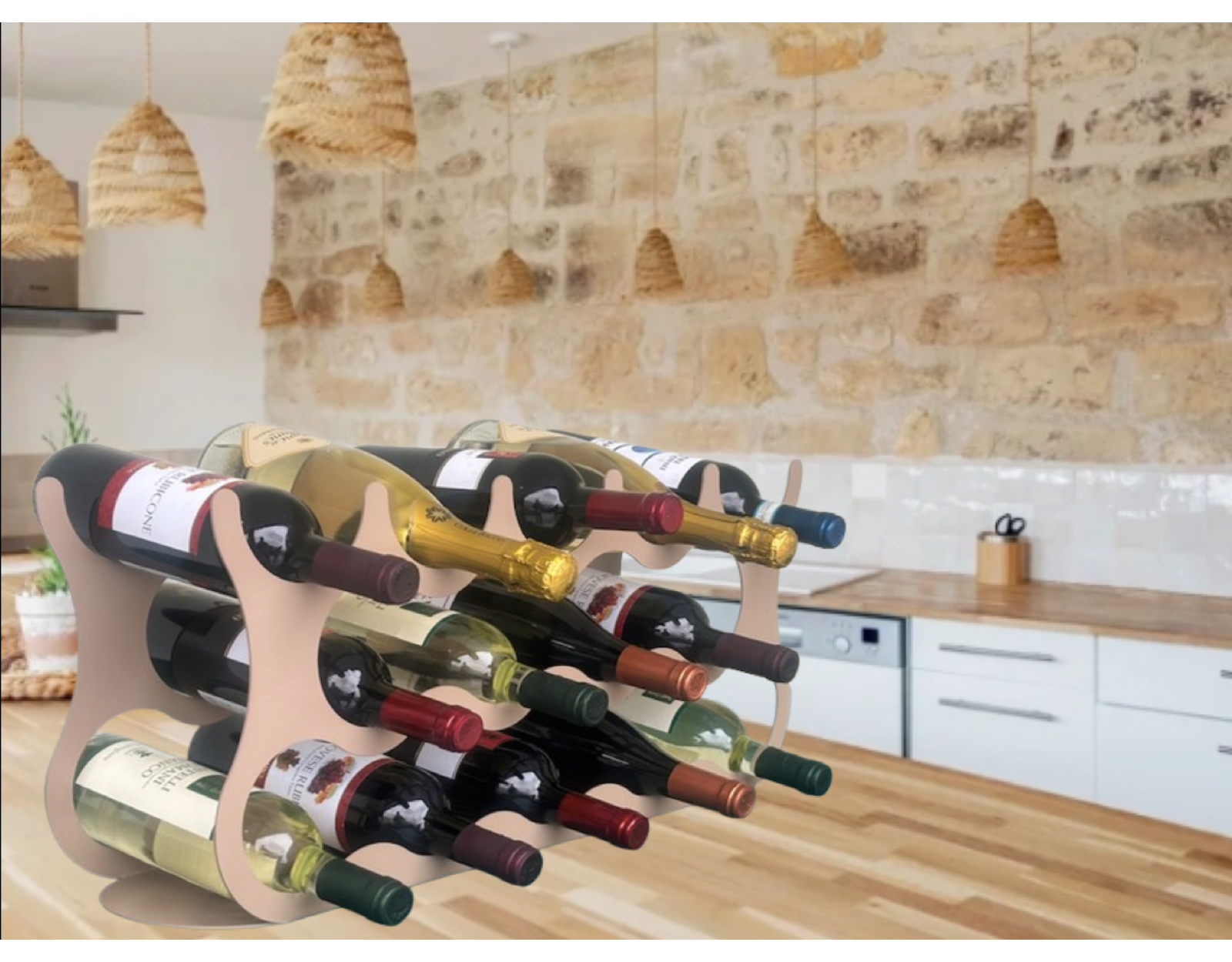 Portabottiglie da Tavolo 'Apremont' Cantinetta Autoportante per 8 Portabottiglie da Tavolo 'Apremont' Cantinetta Autoportante per 8