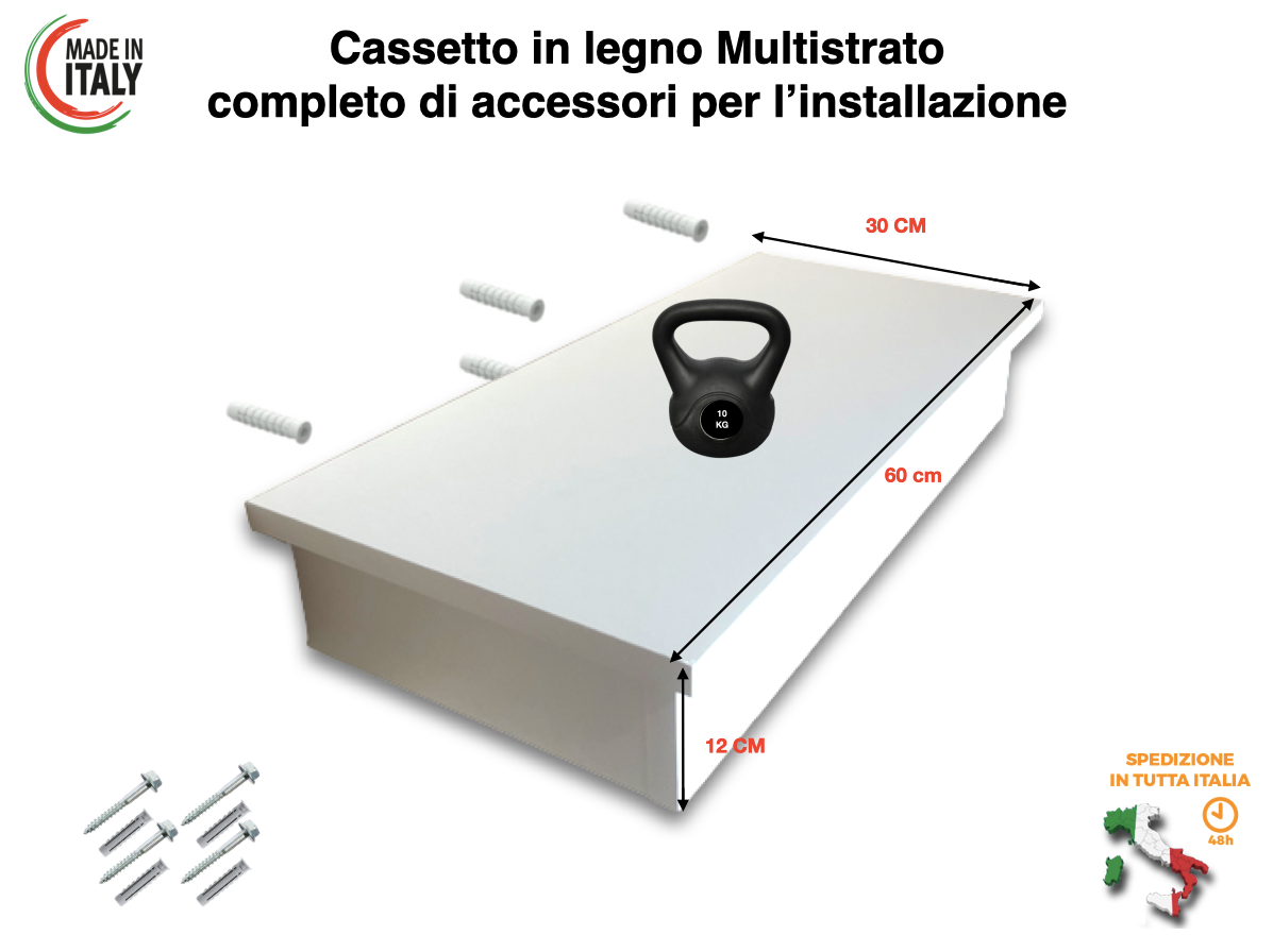 Mensole da muro, Mensole da parete sospese, Mensole da muro invisibili, Mensola a scomparsa, Mx carico 20 kg per mensola 60 x 30 x 12 (cassaforte invisibile)