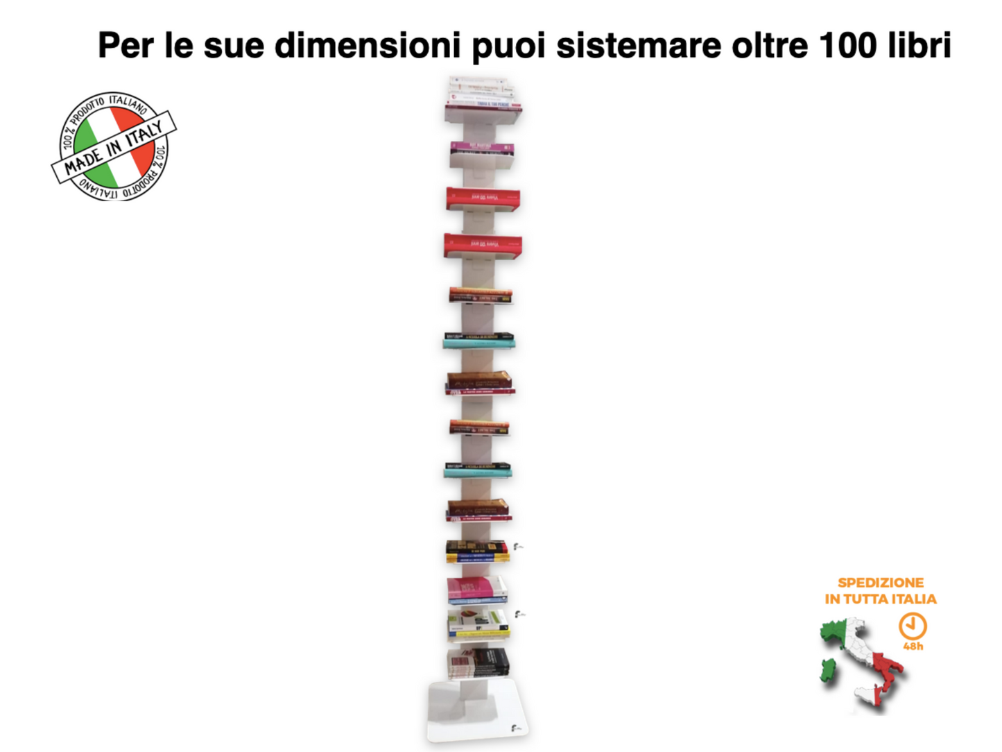 Libreria a colonna altezza 214 cm colore bianco