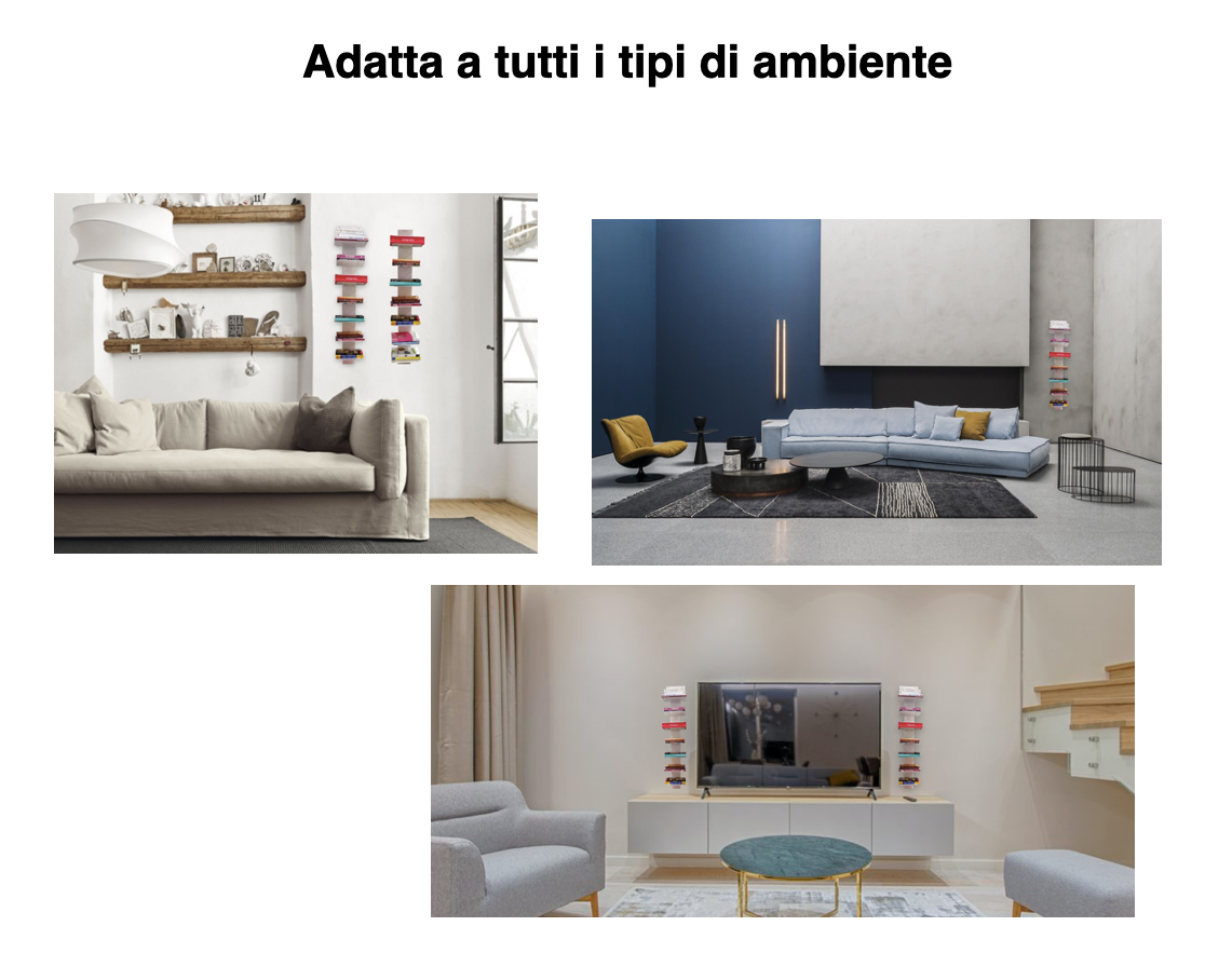 Libreria da parete altezza 103 cm