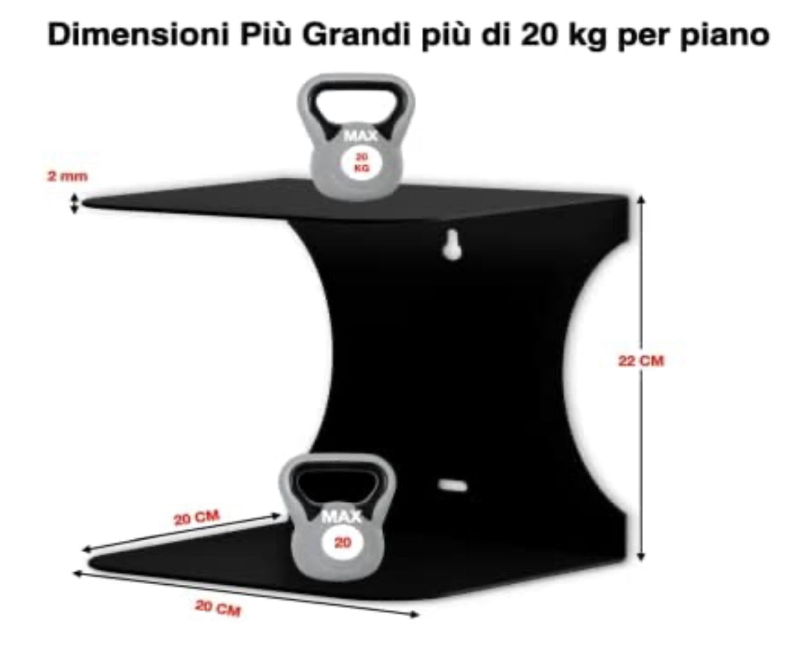 Mensole libreria a scomparsa invisibili,più Grandi colore: Nero, per mettere i libri più Grandi in pila (6)