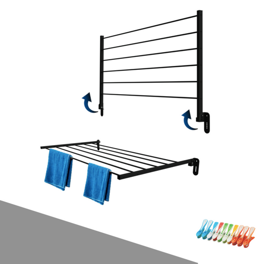 Stendibiancheria da parete Nero 80 - 120 cm