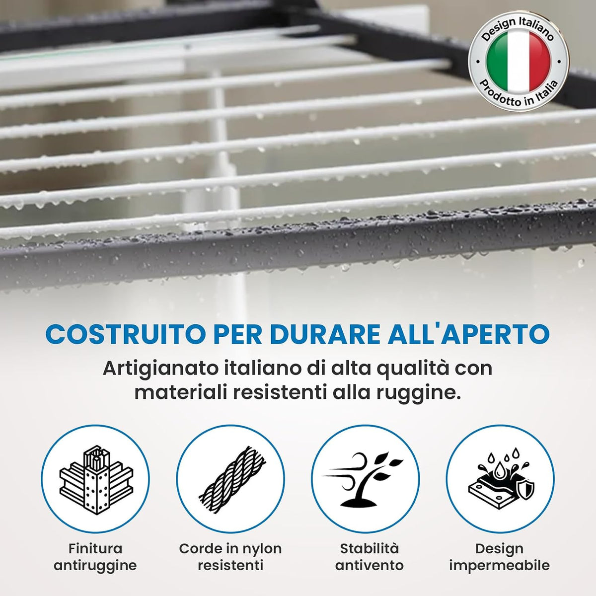 Stendino da Balcone e Parete 150x70 cm Marrone (Flip)