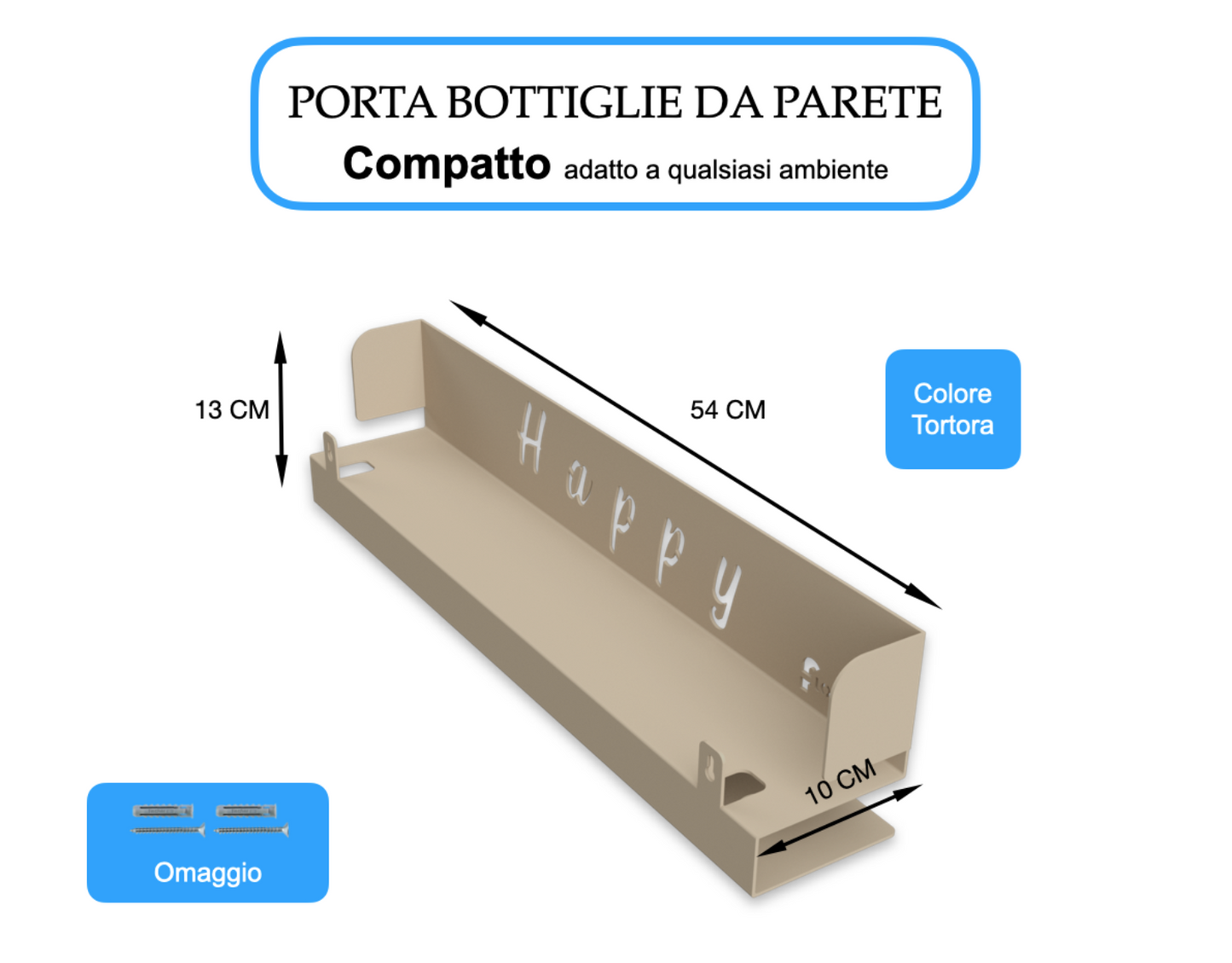 Porta bottiglie e porta bicchieri, Porta vino e calici, cantina per vino Tortora