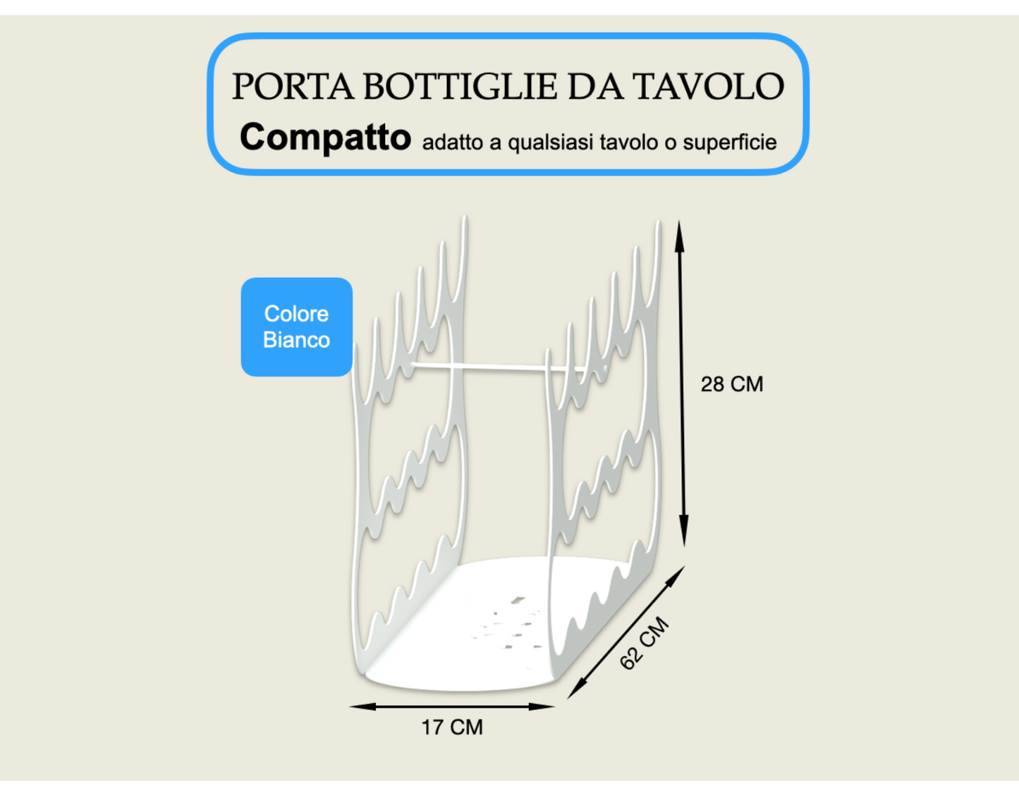 Porta bottiglie da tavolo, Porta vino, cantina per vino Bianco