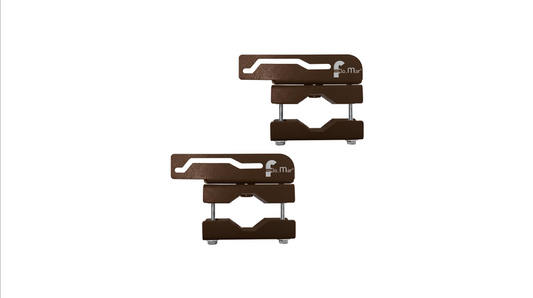 Kit Completo di Montaggio per Ringhiera Tonda, solo per Stendino modello Flip - Kit di Fissaggio per Ringhiere con Corrimano Rotondo - Marrone