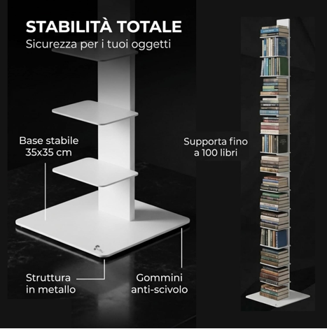 Libreria a colonna altezza 214 cm Rossa