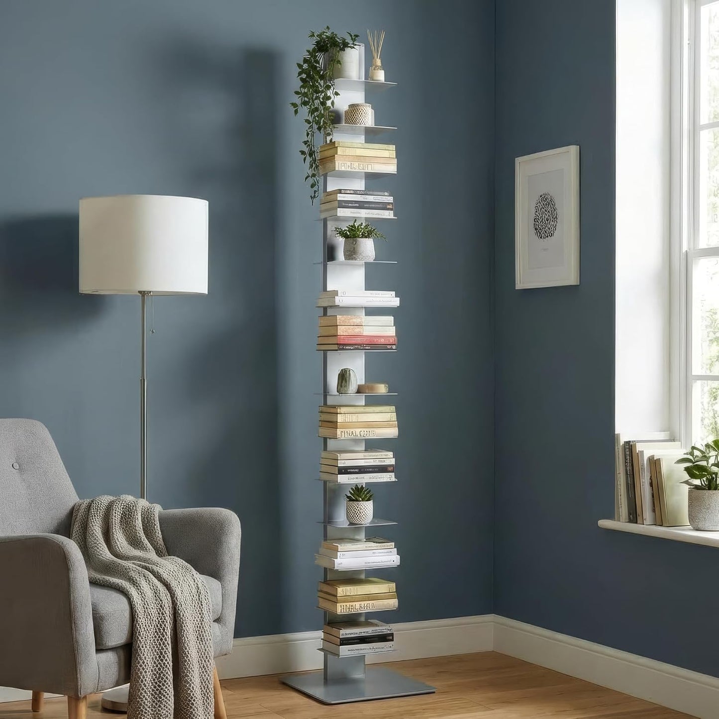 Libreria a colonna altezza 214 cm grigio