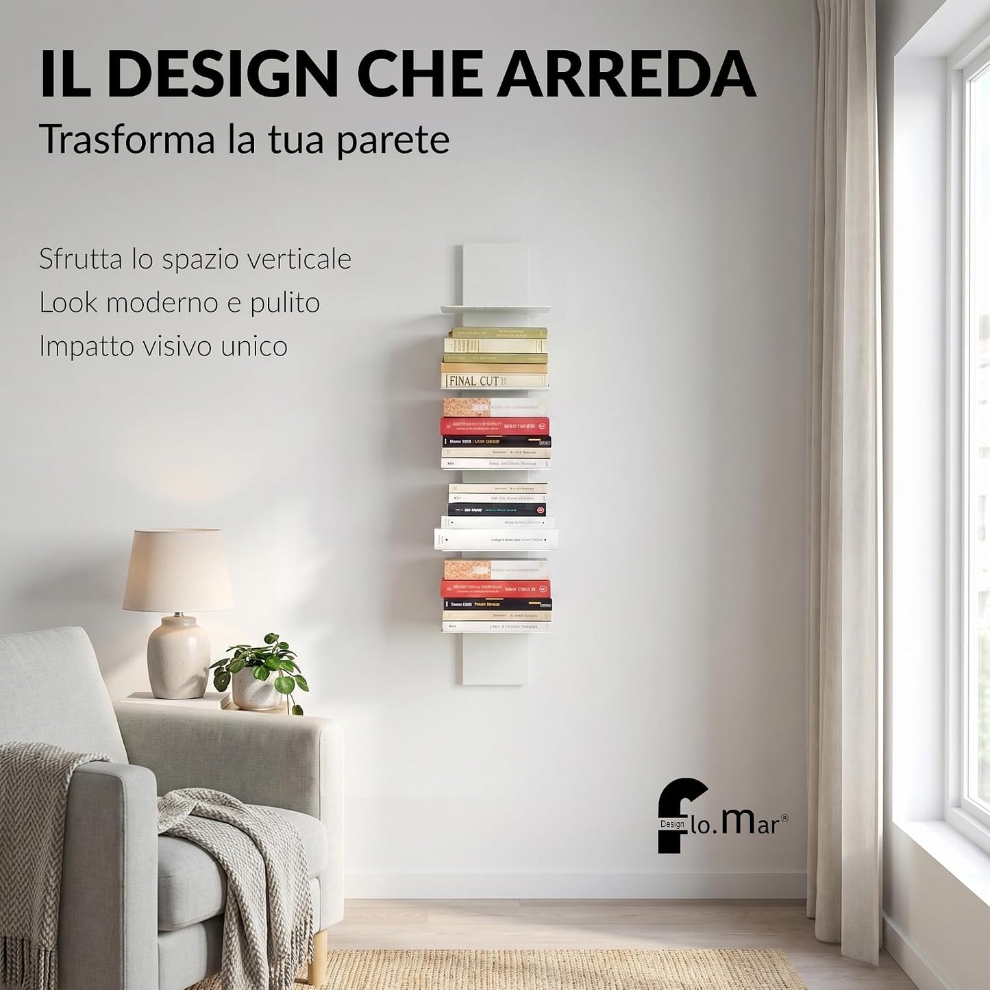 Libreria da parete altezza 103 cm