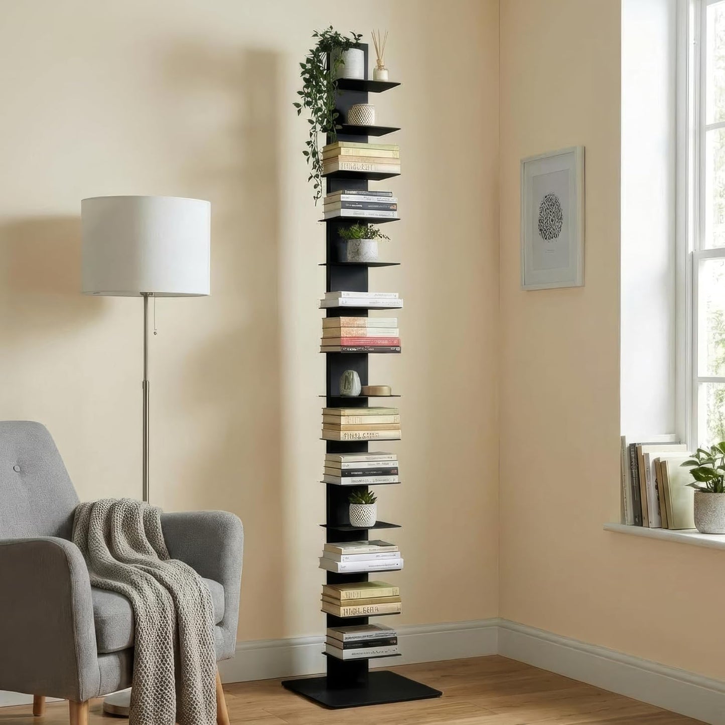 Libreria a colonna altezza 214 cm Nera