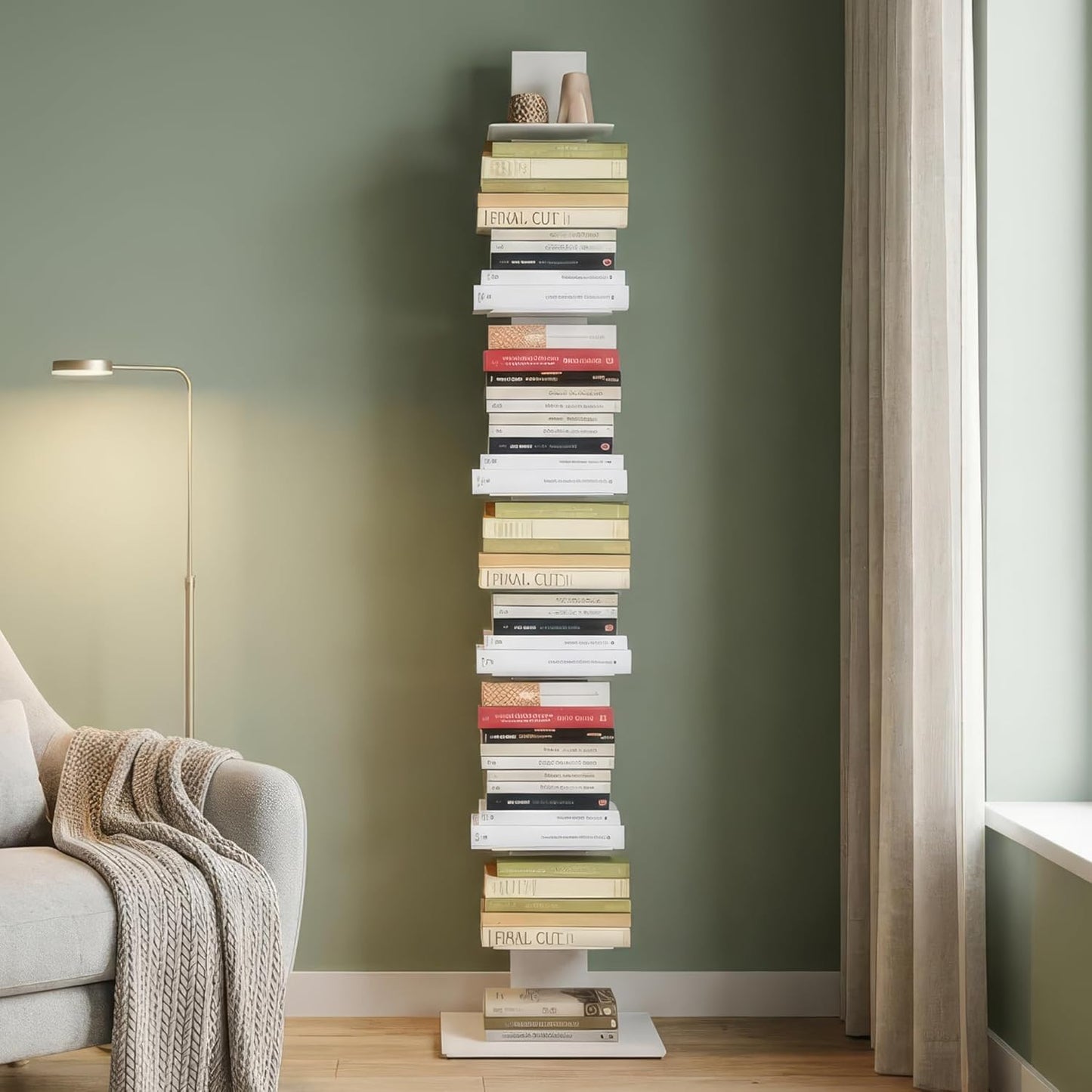 Libreria a colonna altezza 155 cm colore bianco