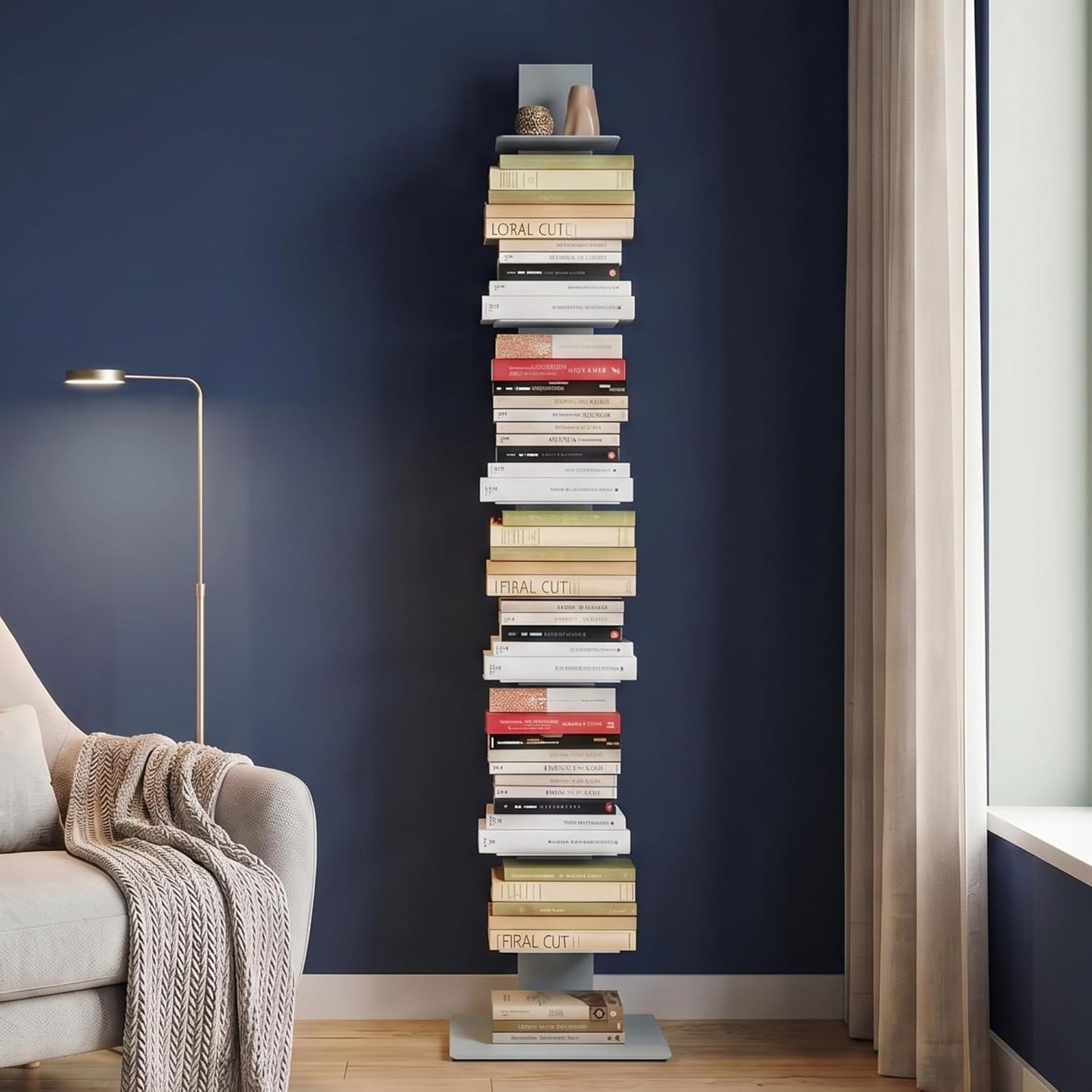 Libreria a colonna altezza 155 cm Grigia