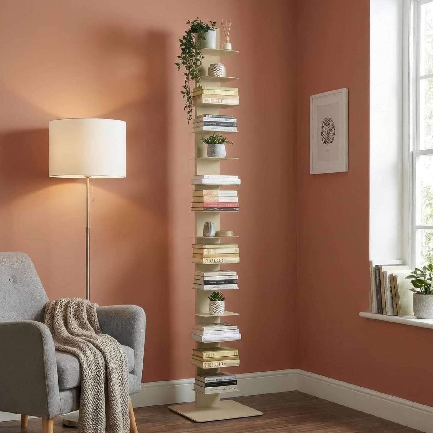 Libreria a colonna altezza 214 cm Tortora