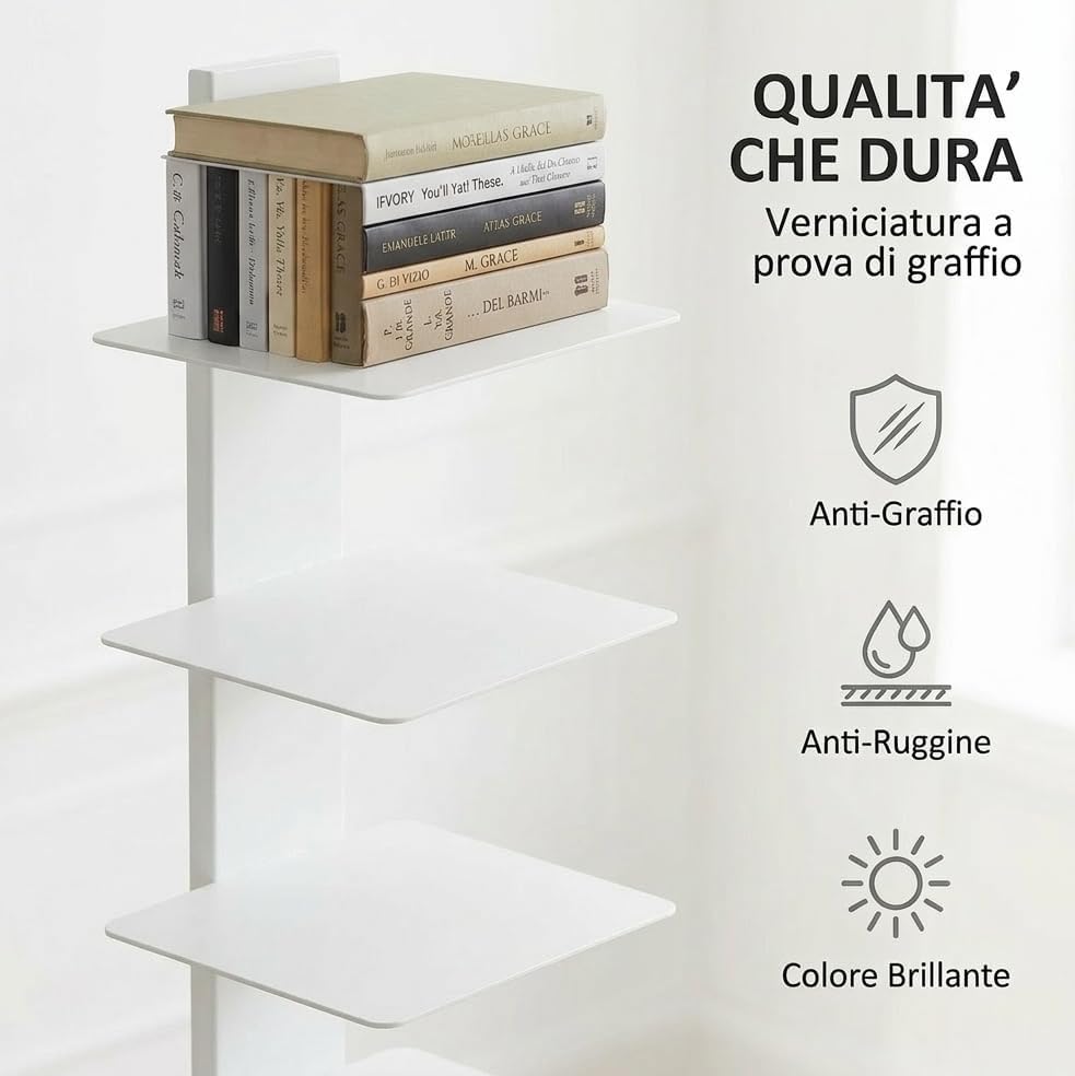 Libreria a colonna altezza 214 cm colore bianco