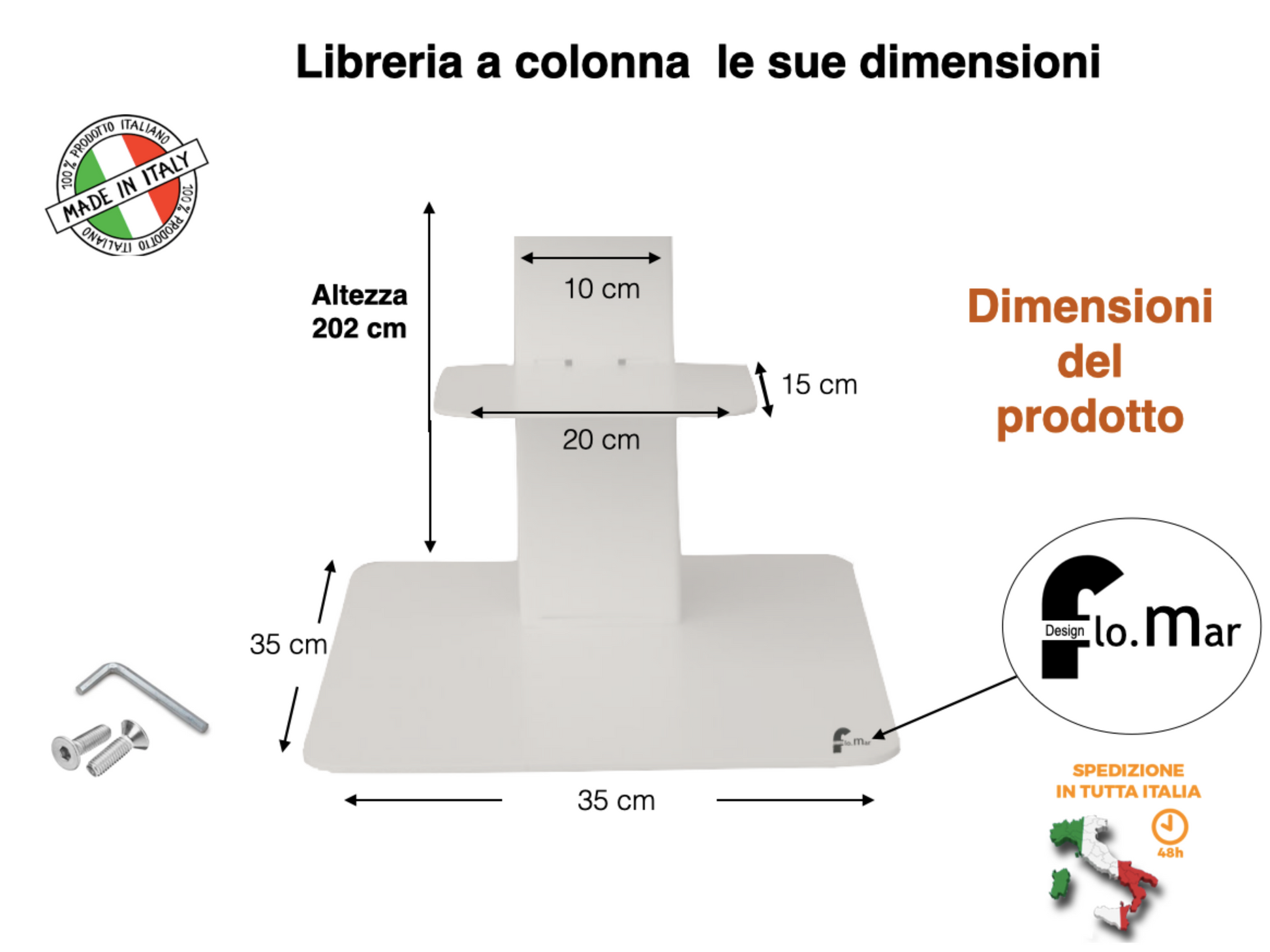 Libreria a colonna altezza 214 cm – Flo.mar Design